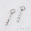 PAIR OF GOTHIC PUNK SPIKE CLUB BAT PENDANT 316L SURGICAL STEEL EARRING